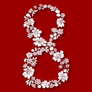 Floral card for 8 march or international Women&#039;s Day