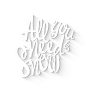 Doodle lettering symbol of snow and winter