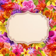 Card with place for text on flower background