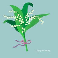 Flat design Lily of the valley Vector illustration