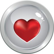 Love glossy heart button for couple