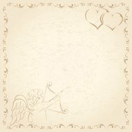 Old grunge paper with Cupid