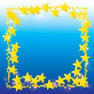 abstract gold star on blue background