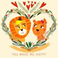 You Make My Happy card in bright colors N2