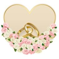 Vector Wedding Card with Rings