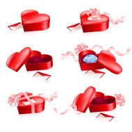 Red boxes in heart shape