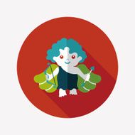 Valentine&#039;s Day cupid flat icon with long shadow eps10 N31