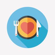 Valentine&#039;s Day flat icon with long shadow eps10 N12
