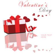 valentine&#039;s day with red box and float heart