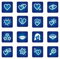 Icon set Hearts love valentine