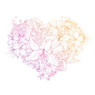 Vector heart of flowers