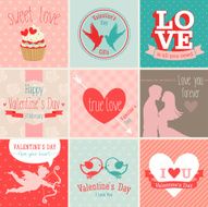 Valentine`s Day set - greeting cards