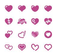 heart and valentine day icon set vector eps10 N2