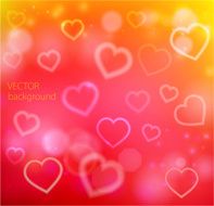 vector abstract glow soft hearts background N2