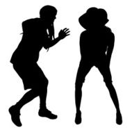 Vector Silhouette Of People N396