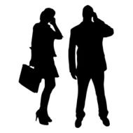Vector silhouette of business people N13