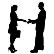 Vector silhouette of business people N14
