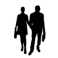 Vector silhouette of a man with sexy woman N6