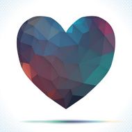 Vector Geometric Mosaic Heart Template for Valentines Day Design