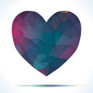 Vector Geometric Mosaic Heart Template for Valentines Day Design N2