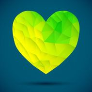 Vector Geometric Mosaic Heart Abstract polygonal heart Love symbol