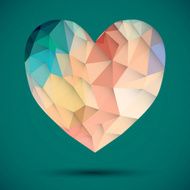 Vector Geometric Mosaic Heart Abstract polygonal heart Love symbol N2