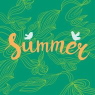 Summer card with birds