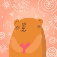 Cute greeting card with bear
