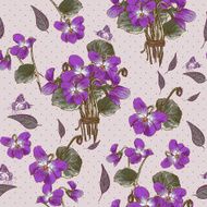 Vintage Seamless Floral Background with Violets