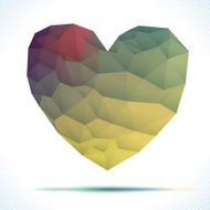 Vector Geometric Mosaic Heart Template for Valentines Day Design N3