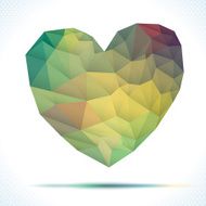 Vector Geometric Mosaic Heart Template for Valentines Day Design N4