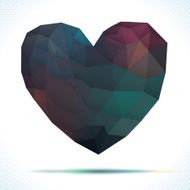 Vector Geometric Mosaic Heart Template for Valentines Day Design N5