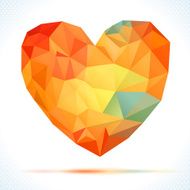 Vector Geometric Mosaic Heart Template for Valentines Day Design N6