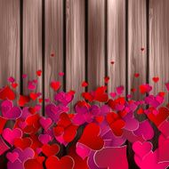 Abstract heart on wooden background N4