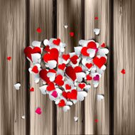 Abstract heart on wooden background N5
