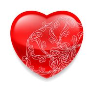 Shiny red heart with decor