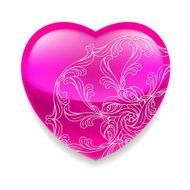 Shiny pink heart with decor