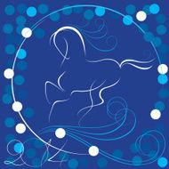 Horoscope 2014 blue horse vector