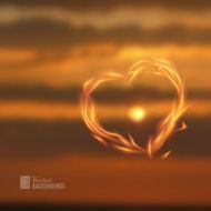 Fire love heart