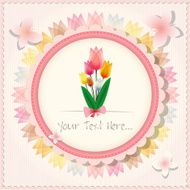 Vintage beautiful pink tulip card or background N2