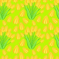 yellow tulip seamless pattern