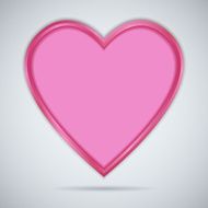 Pink paper heart with shadow