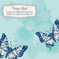 Vintage card with butterflies