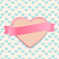 Valentines heart with a blank ribbon banner