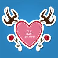 Heart frame with swallows
