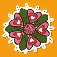 Flower with hearts