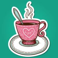 Tea or coffee cup with heart