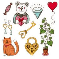 Isolated elements for romantic design N3