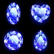 Set of blue geometric icons