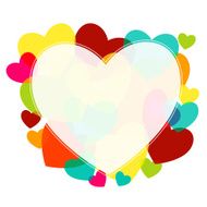 Various multicolored hearts Magenta Cyan yellow and green transparency elements
